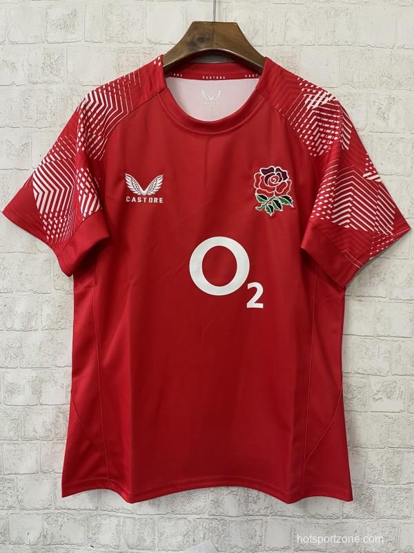 2026 England Red with Geometric Stripe Pattern Jersey