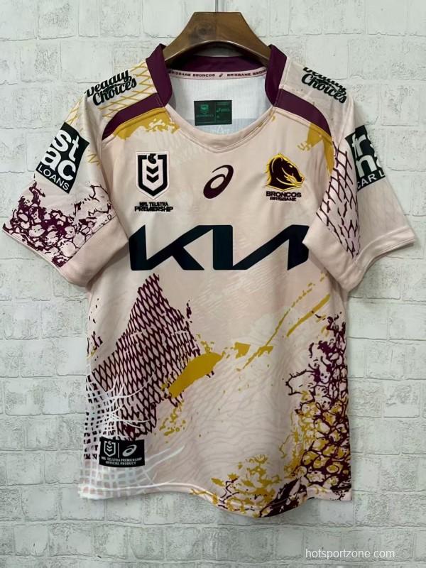 25/26 Brisbane Broncos White with Indigenous Art Jersey
