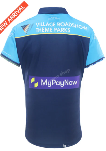 25/26 Gold Coast Titans Navy Blue with Sky Blue and Gold Chevrons Jersey