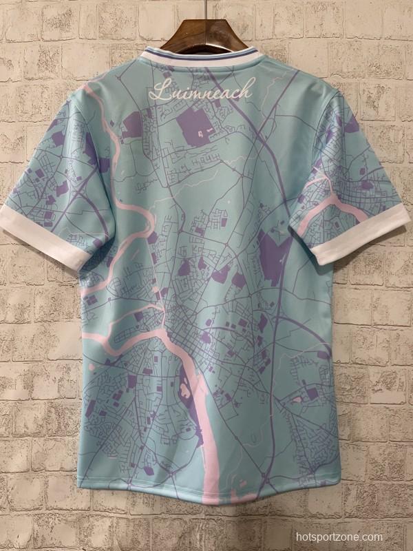 25/26 Limerick GAA Light Blue with Purple Map Design Away Jersey