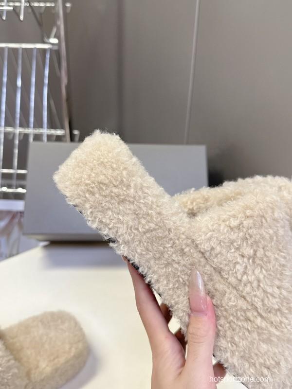 Balenciaga 2025 SS Couple Edition Coca-Cola Fur Slides - KFY00230