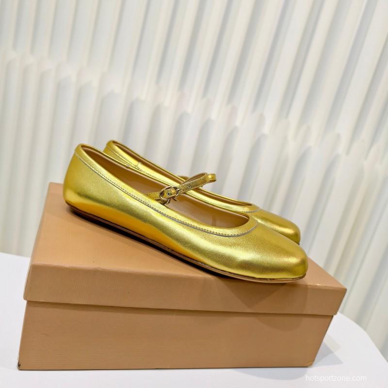 Gianvito Rossi Bohemian Style Flat Ballet Shoes with Simple Buckle Strap - LY00310