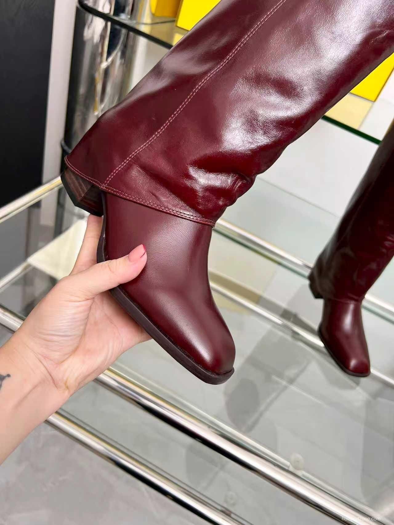 FENDI 2025 SS Wide Leg Boots with Block Heel - LY00510