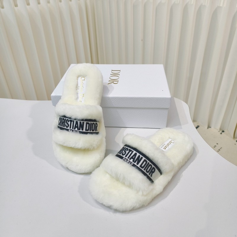 Dior Metal Buckle Wool Slippers Collection - LY00280