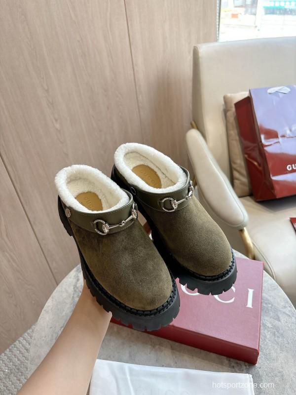 Hermès Teddy Wool H Slippers Flat Sole Fur Slides - LY00260/230