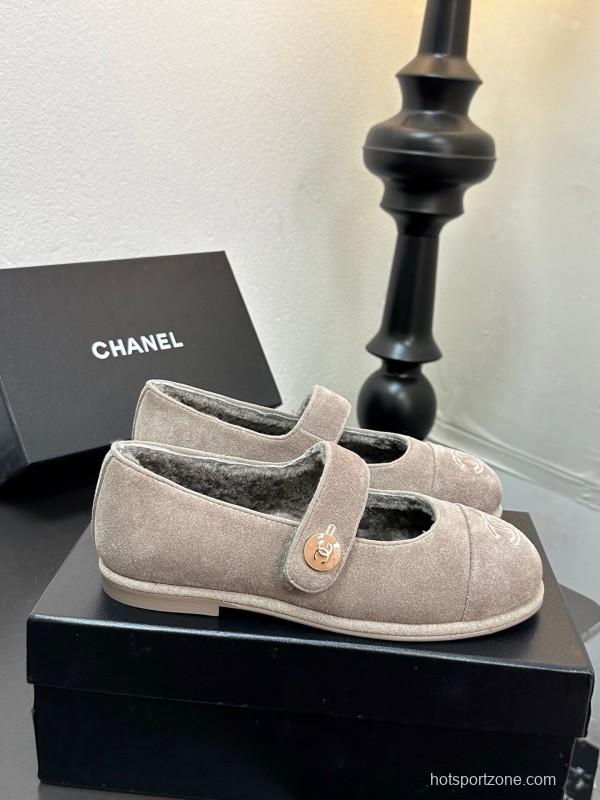 Chanel 2025/SS French Mary Jane Fur Shoes - AW25-MJ01