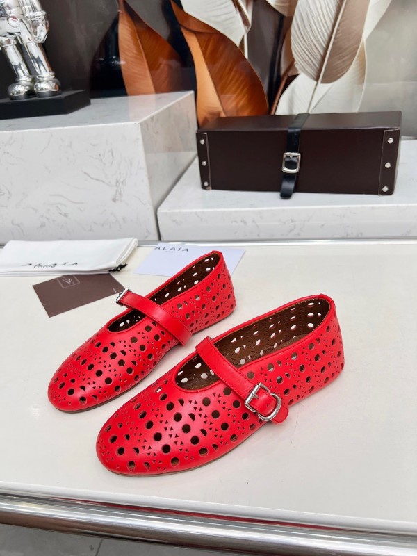 Alaia 2025/SS Perforated Ballet Flats - LY00320