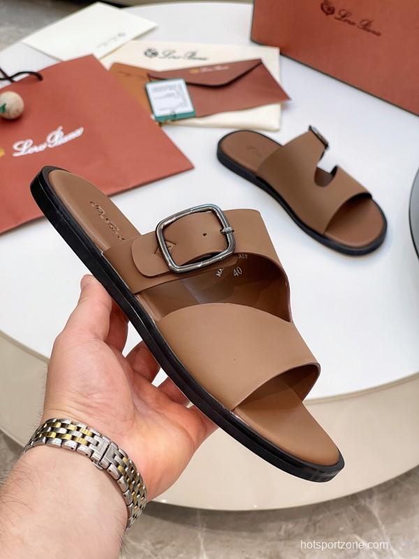 Loro Piana 2025 SS Men's Spring Summer Slippers with High-Quality Stitching and Comfortable Sole - AS00250