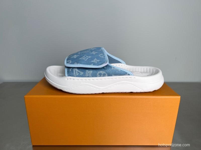 Louis Vuitton Miami Mule Slippers with Hook-and-Loop Strap - YC