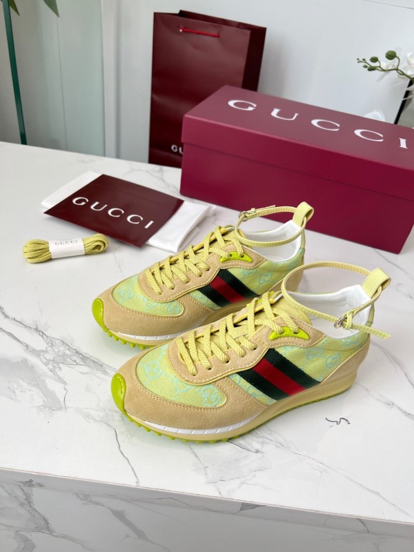 Gucci Women's Casual Shoes with GG Supreme Print and Metal Horsebit Detail - AS00330
