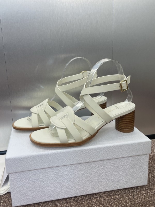 Dior D-Club Jelly Color Hollow Layered Cross Strap Mid Heel Women Shoes - KFY00290