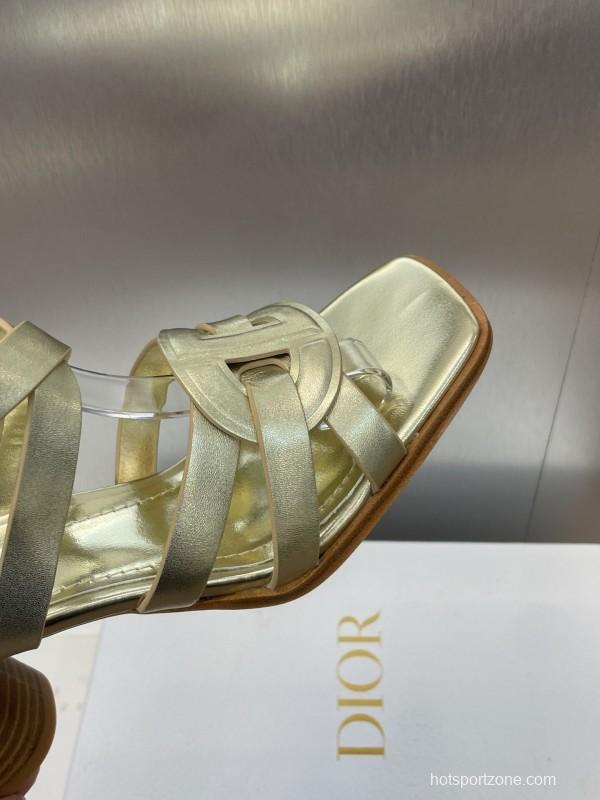Dior D-Club Jelly Color Hollow Layered Cross Strap High Heel Women Shoes - KFY00290