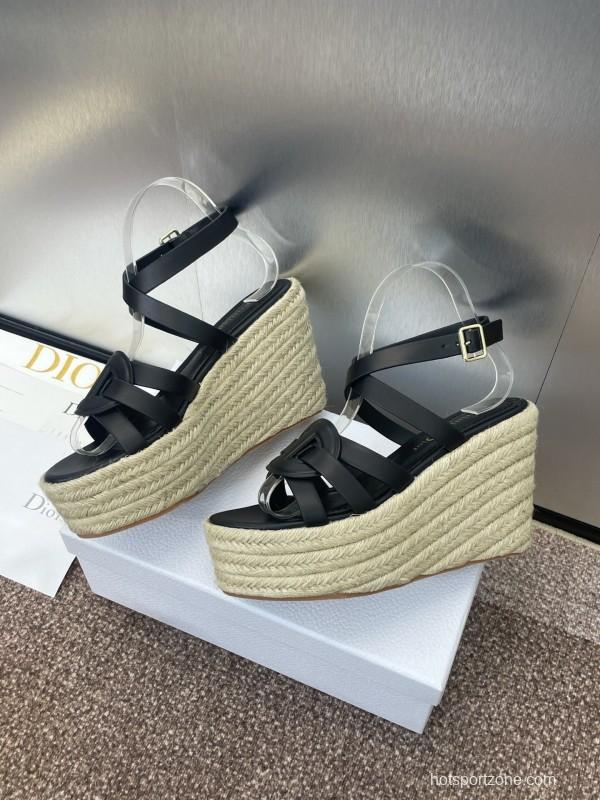 Dior D-Club Jelly Color Hollow Layered Cross Strap Platform High Heel Women's Shoes - KFY00290