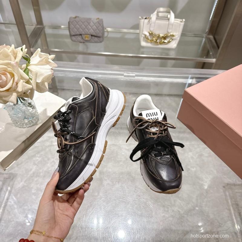 Miu Miu 2025 SS Dad Shoes Retro Style Athletic Sneakers - KFY00300/KFY00320