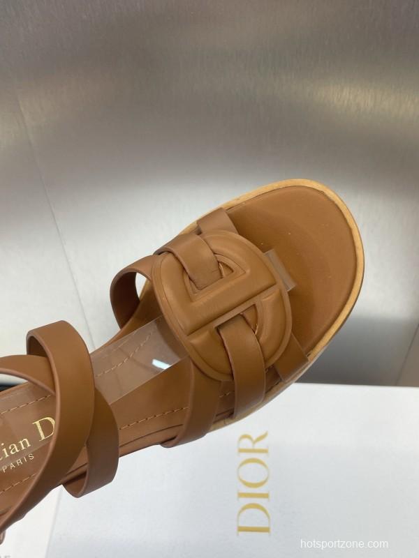 Dior D-Club Jelly Color Hollow Layered Cross Strap Mid Heel Women Shoes - KFY00290