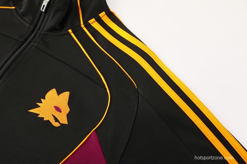 25/26 Roma Black Full Zipper Jacket+Long Pants