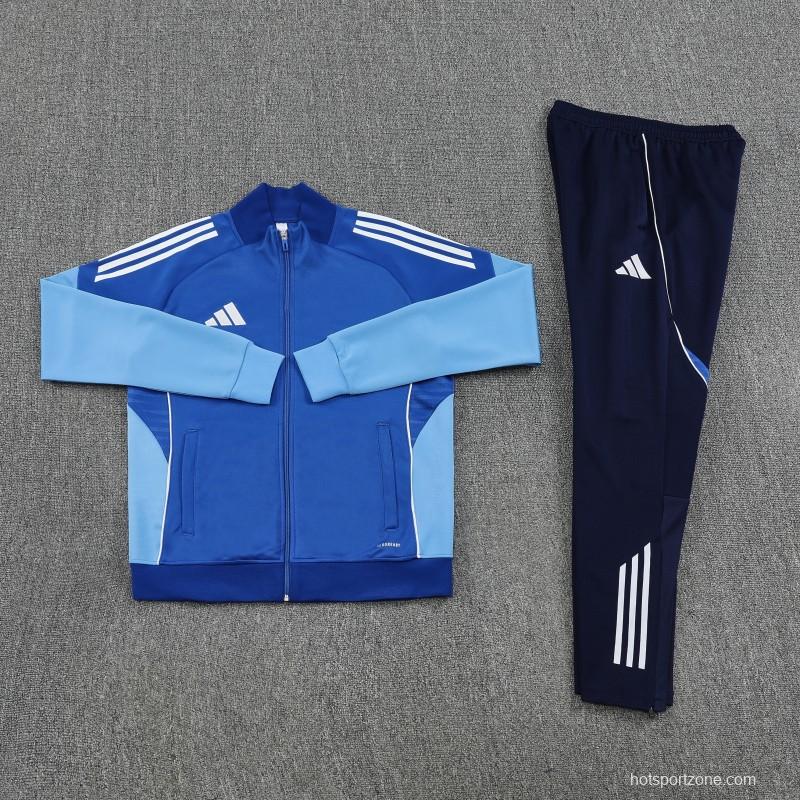 2025 Adidas Colorful Blue Full Zipper Jacket+Long Pants