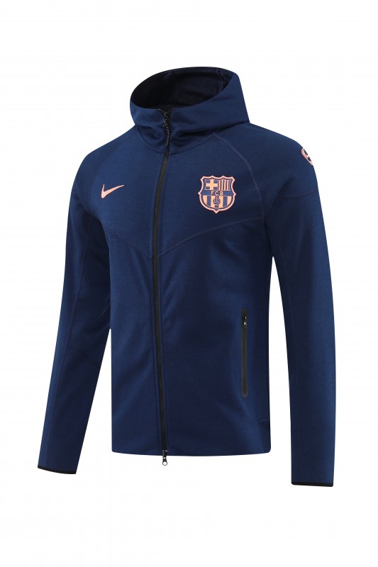 25/26 Barcelona 01 Royal Blue Hoodie Full Zipper Jacket+Long Pants