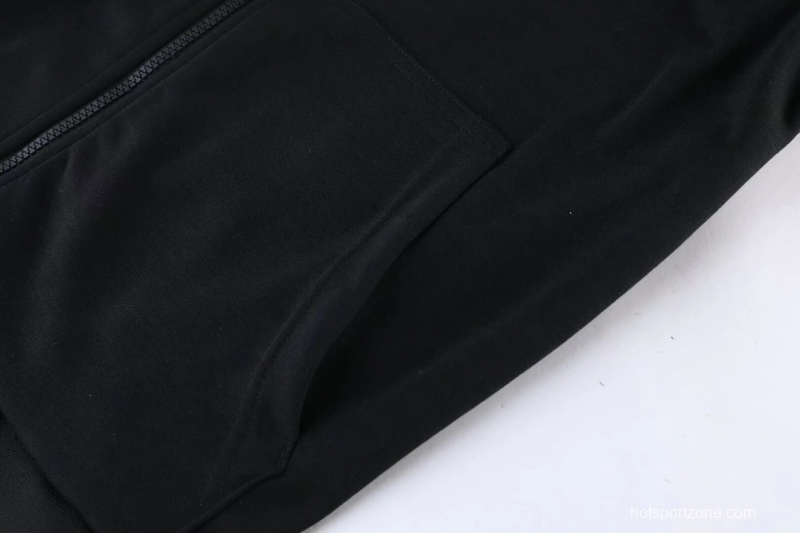 2025 Air Jordan Jumpman Black Purple Hoodie Full Zipper Jacket+Long Pants