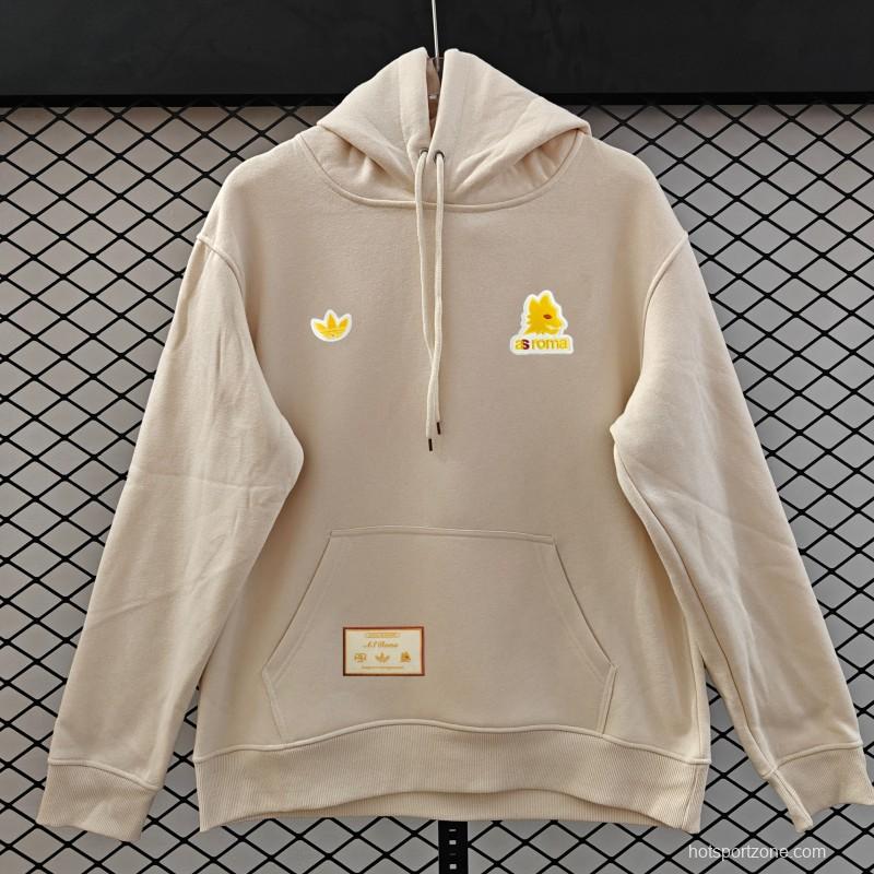 25/26 Adidas x AS Roma Retro  Embroidered Logo Hoodie 9 Colors