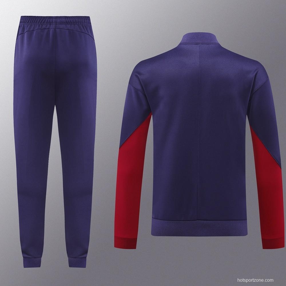 24/25  England Purple Full zipper Jacket Tracksuit+ long pants
