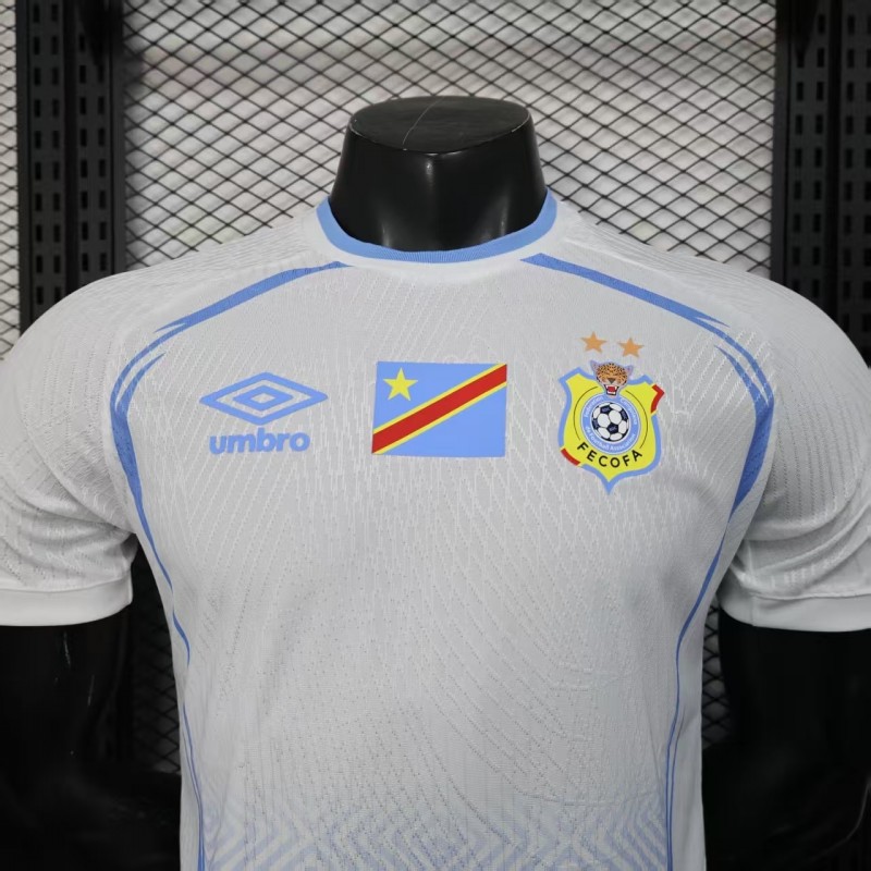 Player Version 2026 DR Congo Third White Blue Geometric Jersey