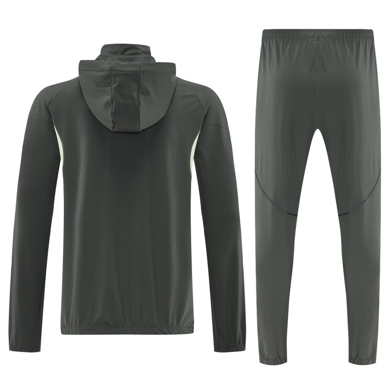 25/26 Real Madrid Dark Grey Green Full zipper Jacket Tracksuit+ long pants