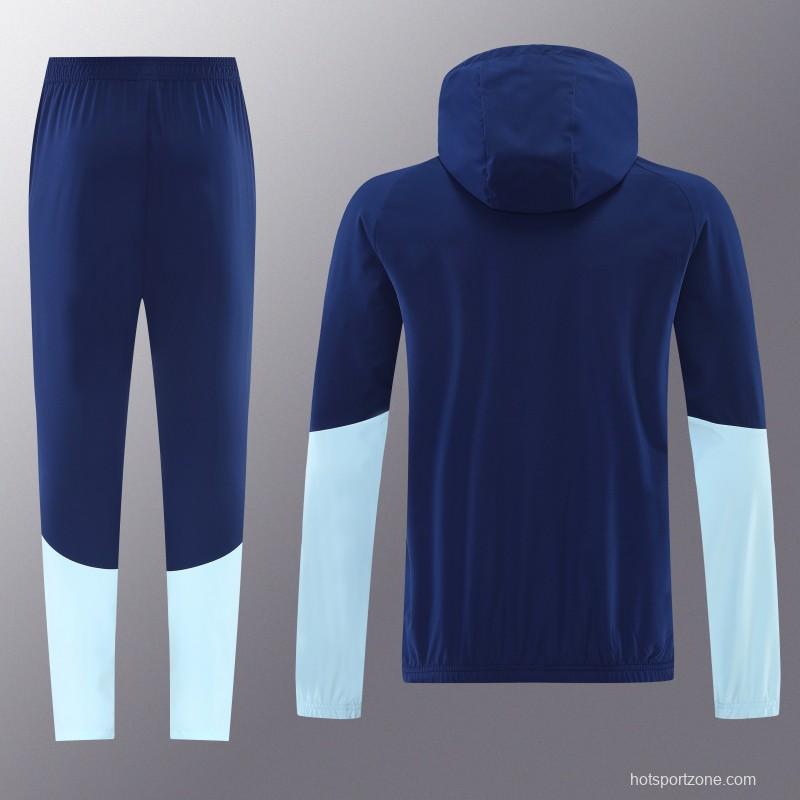 2026 Argentina Navy Blue Full Zipper Jacket + Long Pants