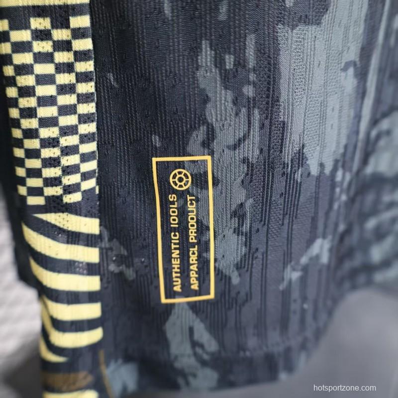 2026 Player Version Portugal Dark Grey with Abstract Graphic Pattern Jersey