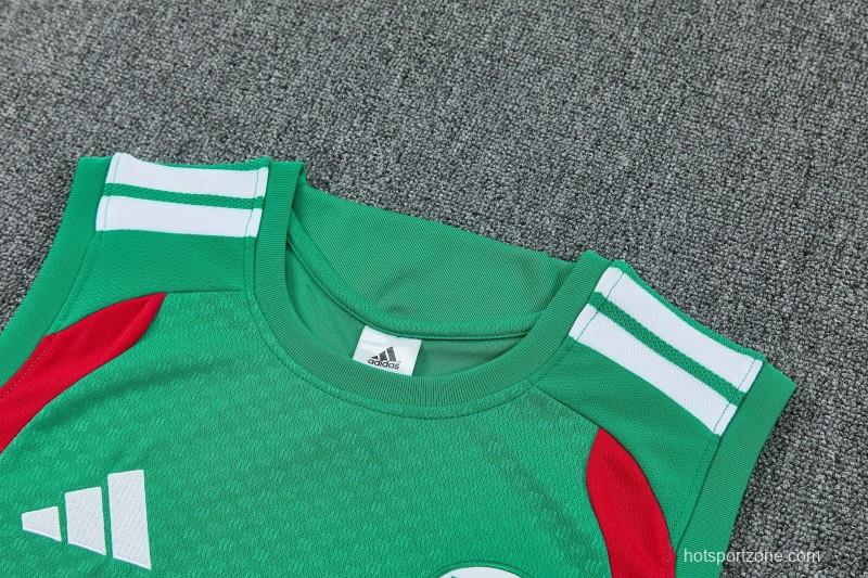 26/27  Algeria Green Sleeveless Training Vest +Shorts Set