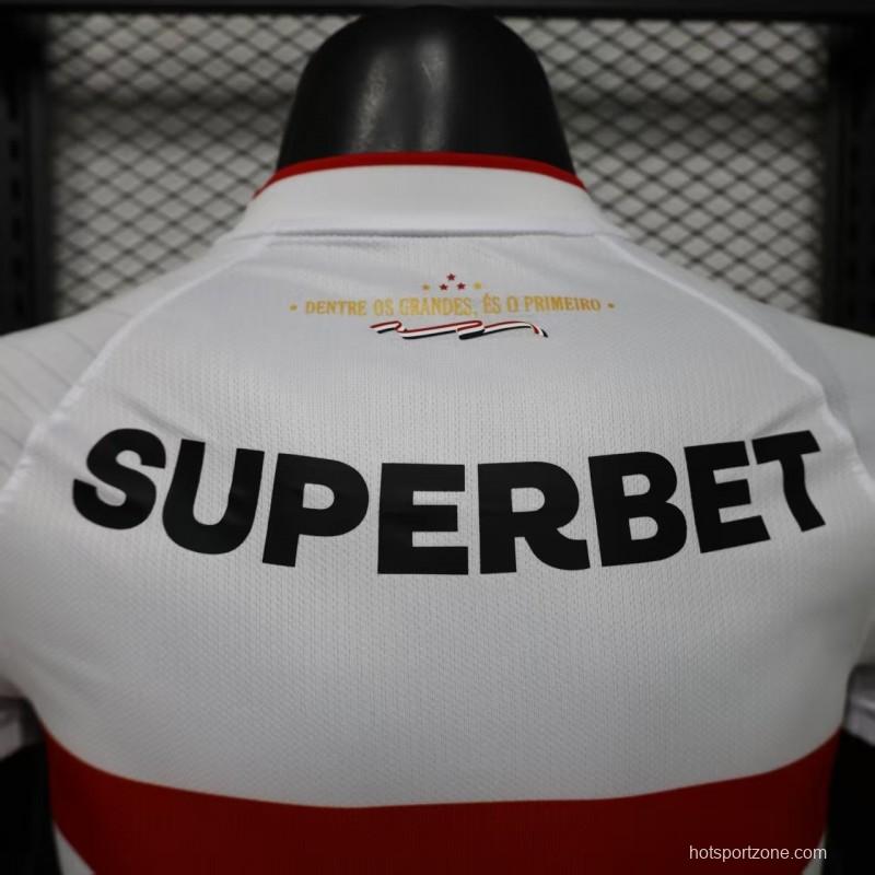 Player Version 26/27  São Paulo FC White with Red and Black Horizontal Stripes Jersey