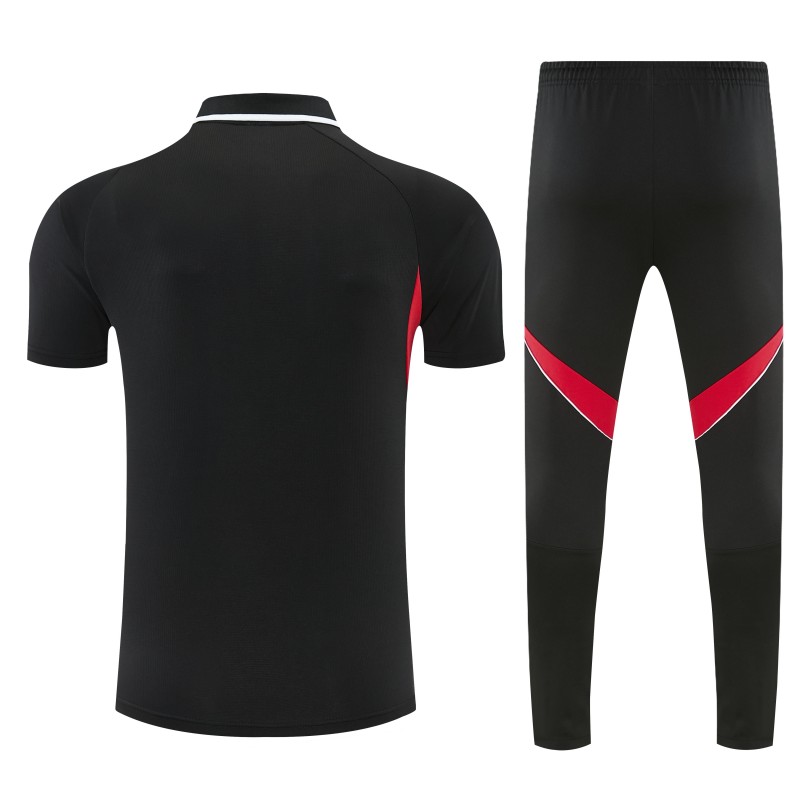 26/27 River Plate Black Polo Training Shirt + Long Pants Tracksuit