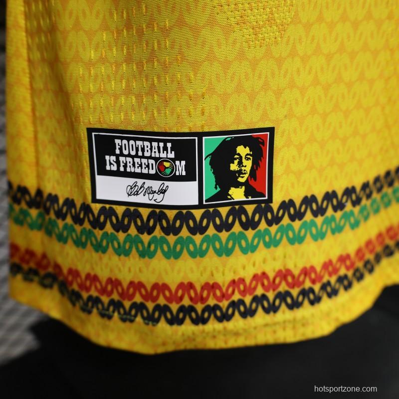 Player Version 2027 Jamaica Home Yellow with Reggae Stripe Jersey