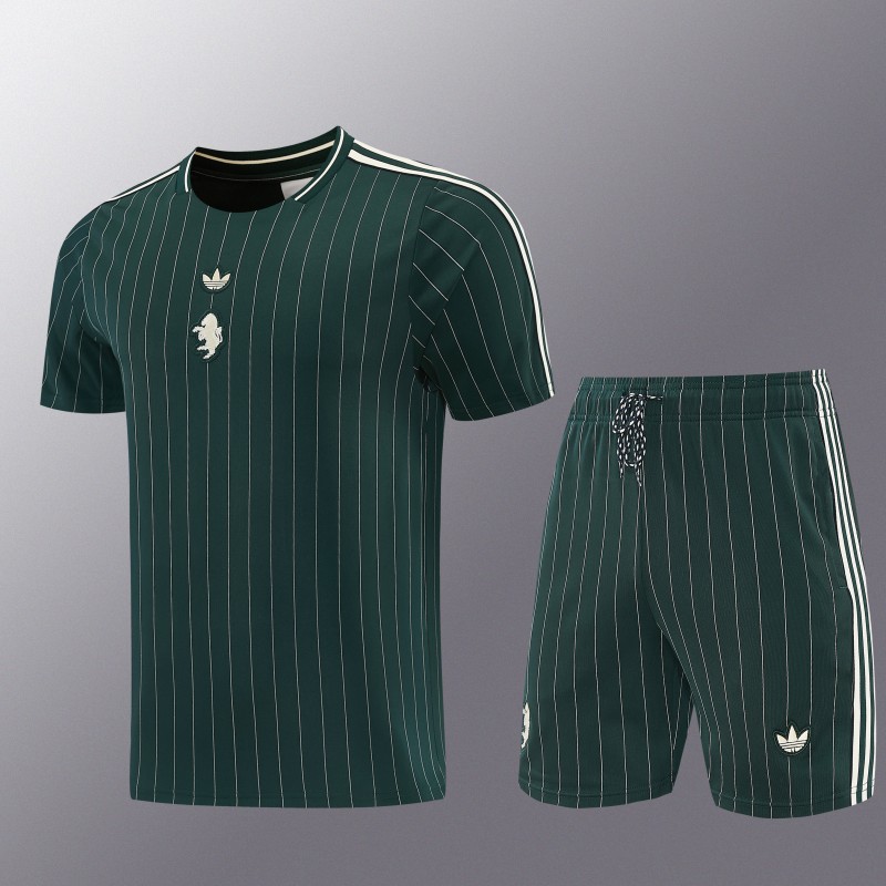26/27 Juventus Navy Green Short Sleeve+Soccer Shorts