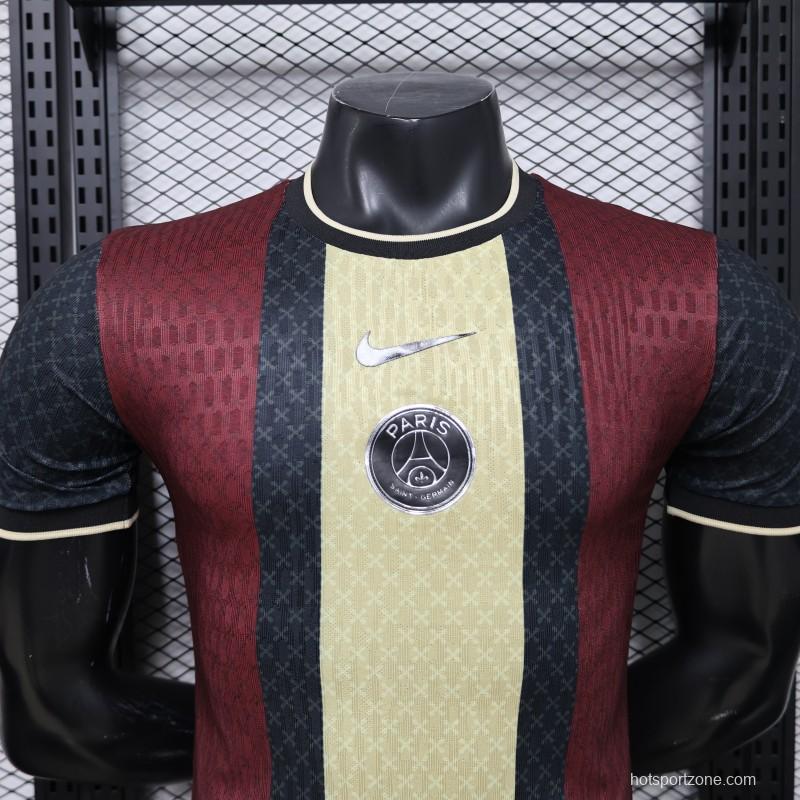Player Version 26/27  PSG Paris Saint-Germain Black Burgundy Gold Special Edition Jersey