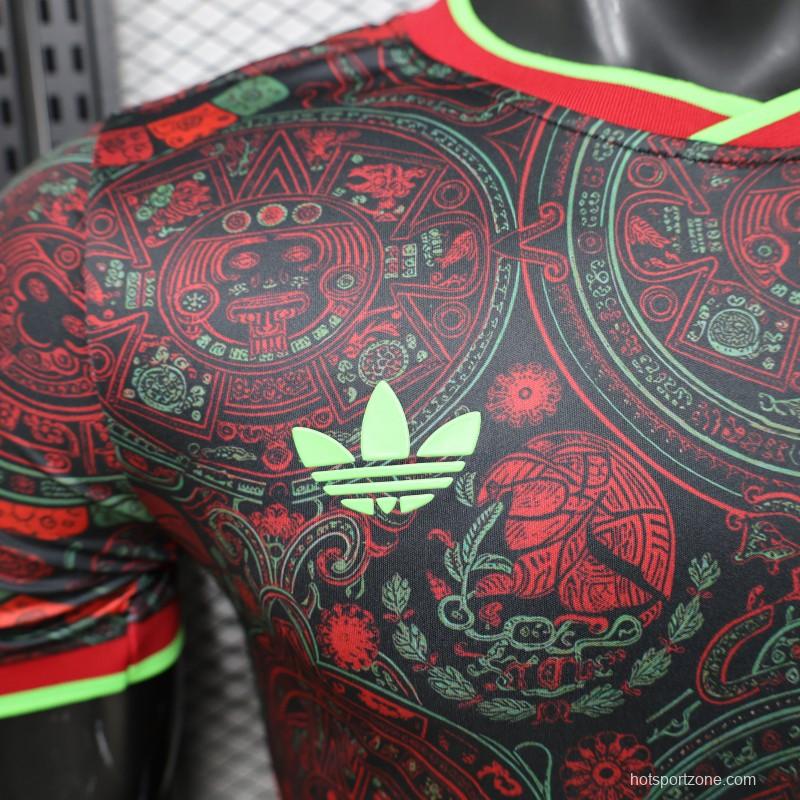 Player Version 2026 Mexico  Black with Aztec Calendar & Day of the Dead Special Edition Jersey