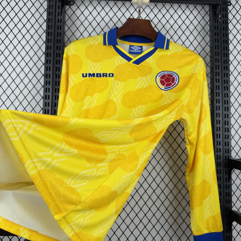 1994 Retro Colombia Home Long Sleeve Jersey