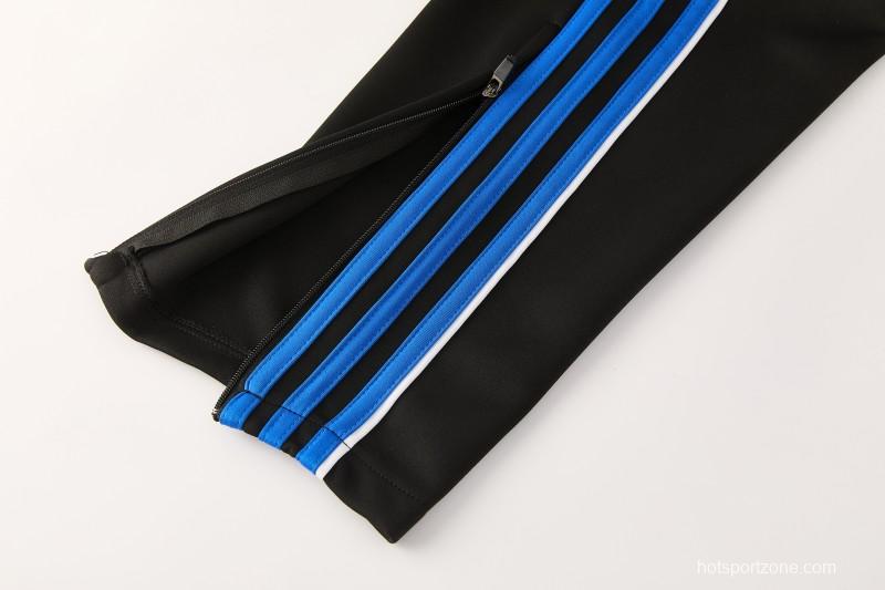 2026/27 Adidas Originals Black & Royal Blue Full Zipper Jacket Tracksuit + Long Pants