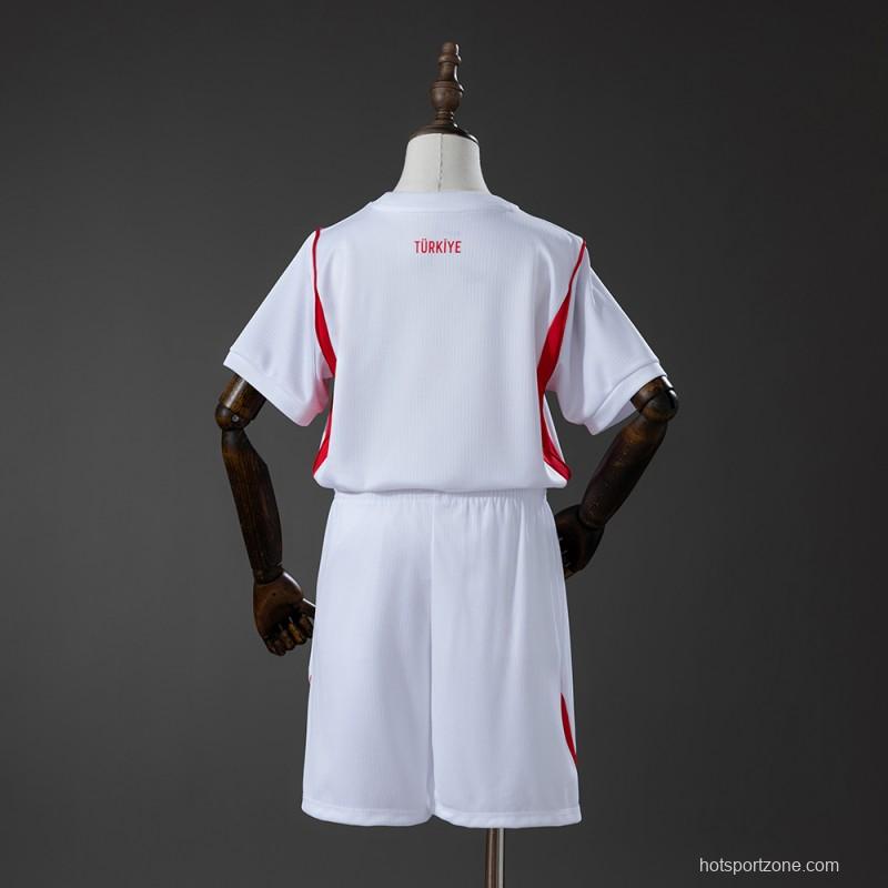 2026 Kids Turkiye Home Kit Jersey Size 16-28