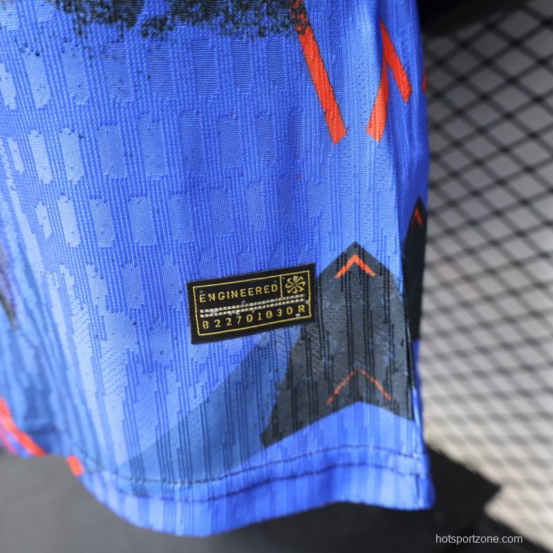 Player Version 2026 Croatia Third Special Edition Blue with Abstract Geometric Brushstroke Pattern Jersey