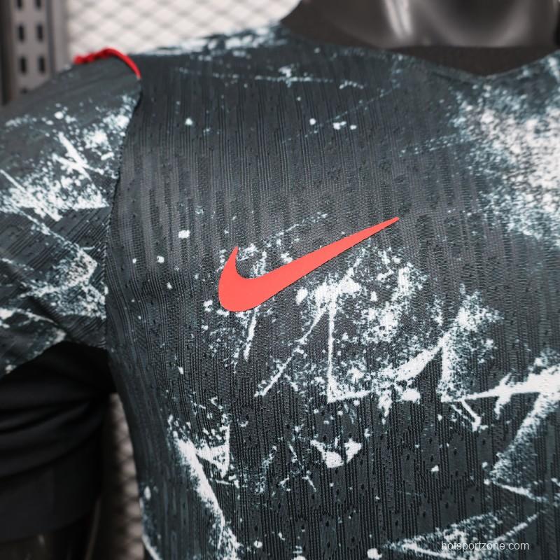 Player Version 2026 Canada Third Dark Grey with Shattered Ice Crystal Allover Print Jersey