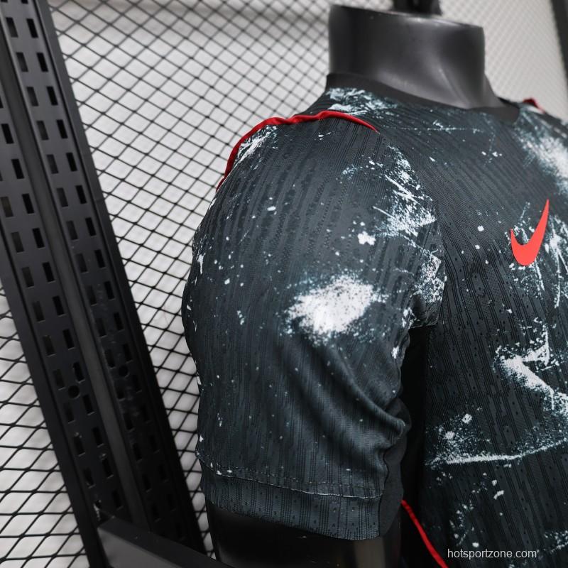 Player Version 2026 Canada Third Dark Grey with Shattered Ice Crystal Allover Print Jersey