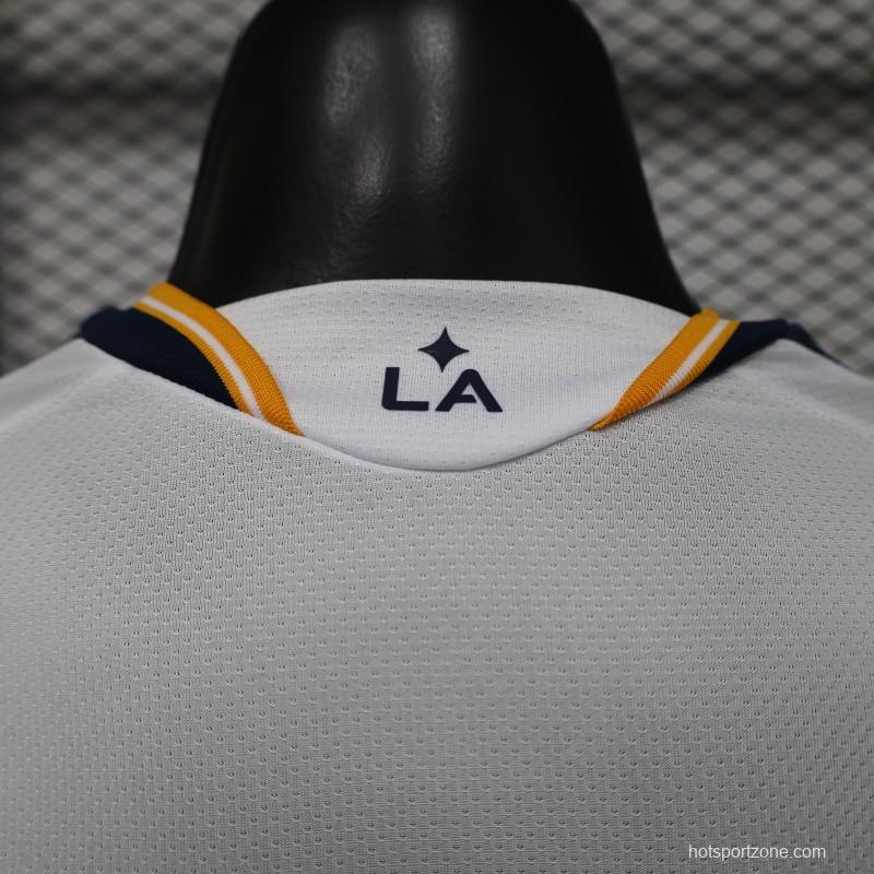 Player Version 2026 LA Galaxy Home White with  Gold Diagonal Sash Jersey