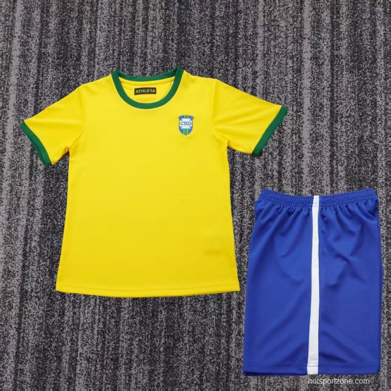 Retro 1970 Kids Brazil Yellow Jersey