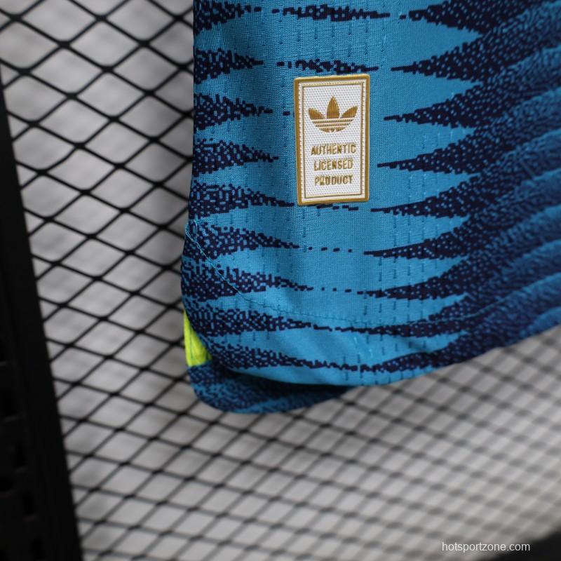 Player Version 2026 Womens Colombia Away Blue with Wave Diamond Pattern Jersey