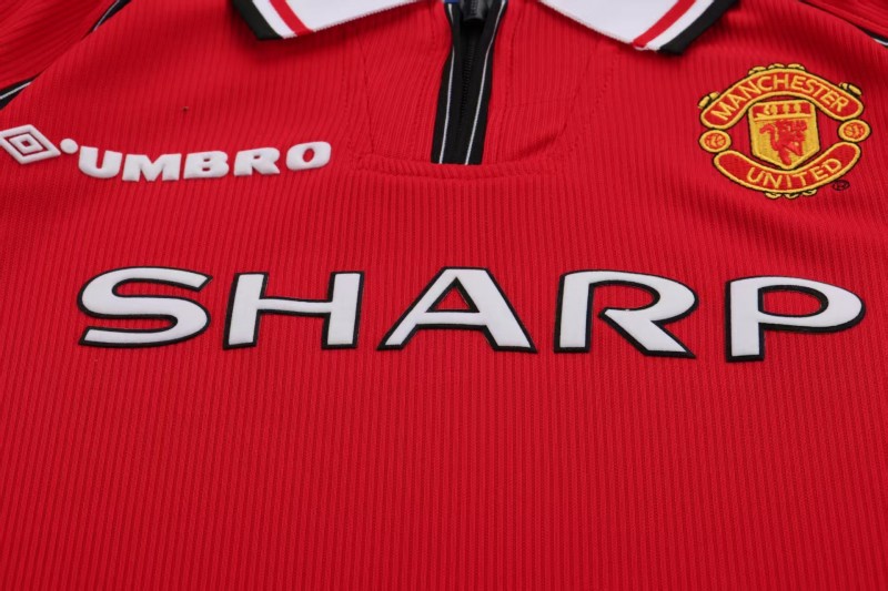 Retro Kids 98/99 Manchester United Red Home Long Sleeve Jersey
