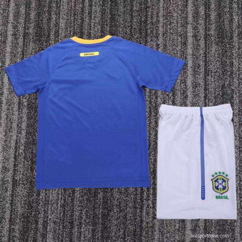 Retro 2010/11 Kids Brazil Blue & White Away Jersey