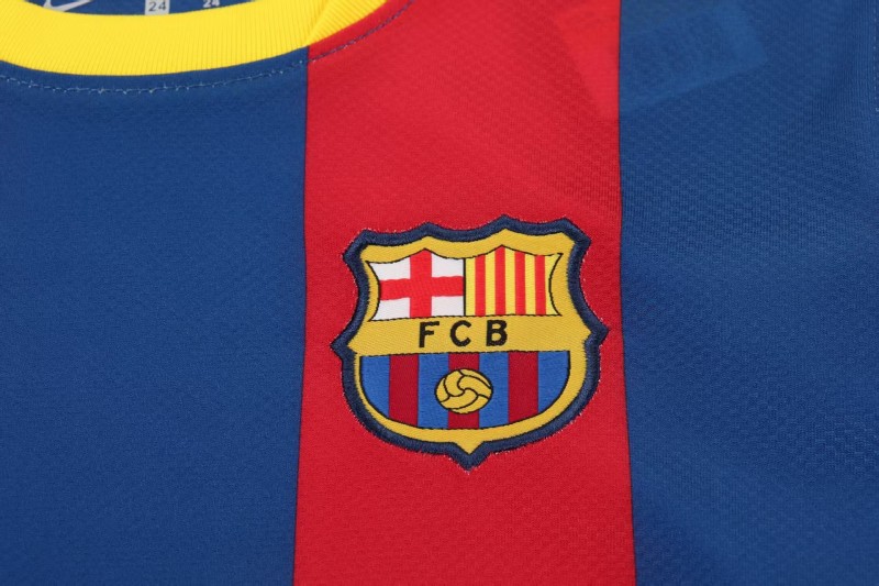 Retro Kids 10/11 Barcelona Red Blue Home Long Sleeve Jersey