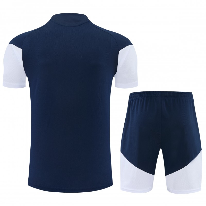 26/27 Real Madrid Navy Blue & White Short Sleeve+Soccer Shorts