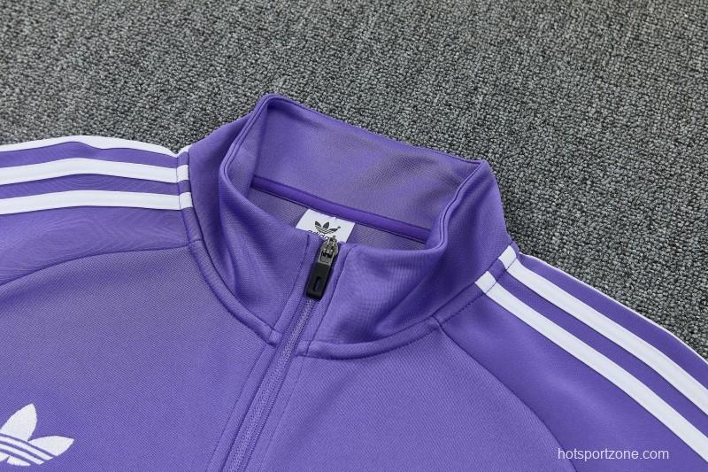 26/27 Real Madrid  Purple Full Zipper Jacket Tracksuit + Long Pants